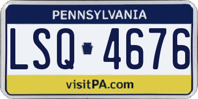 PA license plate LSQ4676