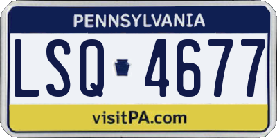 PA license plate LSQ4677