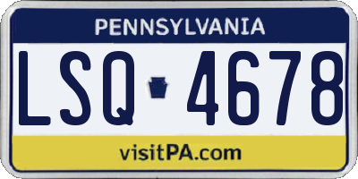 PA license plate LSQ4678