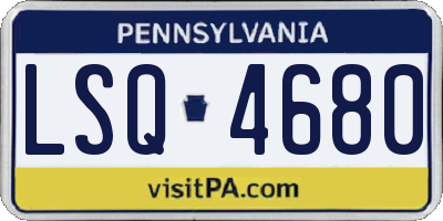 PA license plate LSQ4680