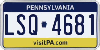 PA license plate LSQ4681