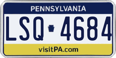 PA license plate LSQ4684