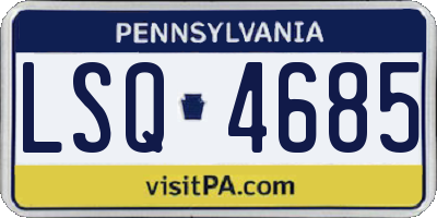 PA license plate LSQ4685