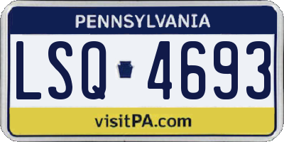 PA license plate LSQ4693