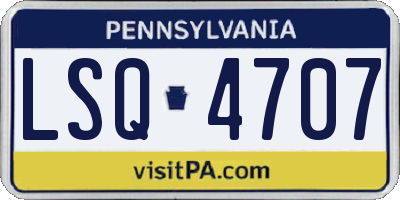 PA license plate LSQ4707