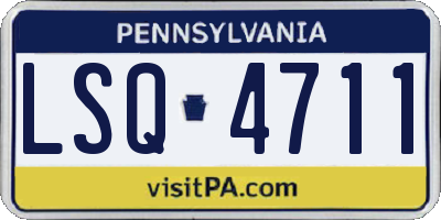 PA license plate LSQ4711