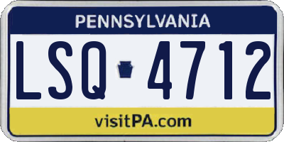 PA license plate LSQ4712