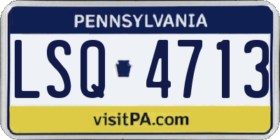 PA license plate LSQ4713