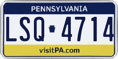 PA license plate LSQ4714