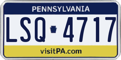 PA license plate LSQ4717