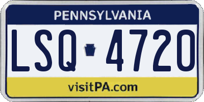 PA license plate LSQ4720