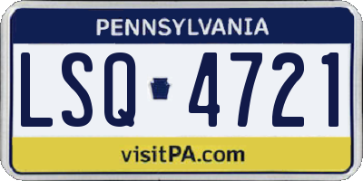 PA license plate LSQ4721