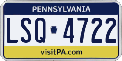 PA license plate LSQ4722