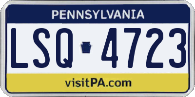 PA license plate LSQ4723