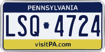 PA license plate LSQ4724