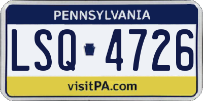 PA license plate LSQ4726