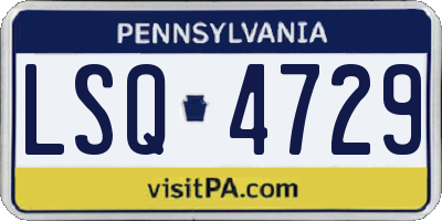 PA license plate LSQ4729