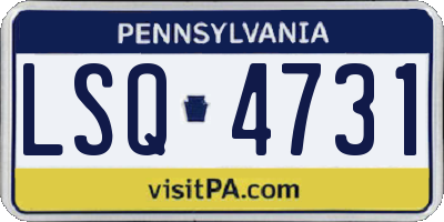 PA license plate LSQ4731