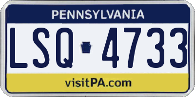 PA license plate LSQ4733