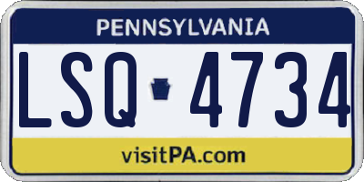 PA license plate LSQ4734