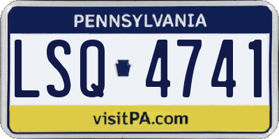 PA license plate LSQ4741