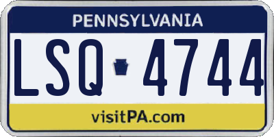 PA license plate LSQ4744