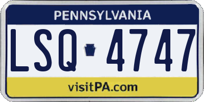 PA license plate LSQ4747