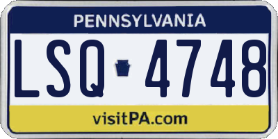 PA license plate LSQ4748