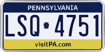 PA license plate LSQ4751
