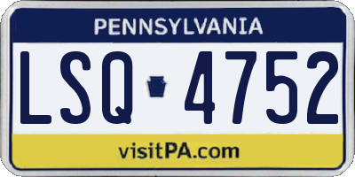 PA license plate LSQ4752