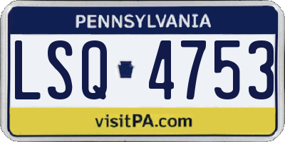 PA license plate LSQ4753