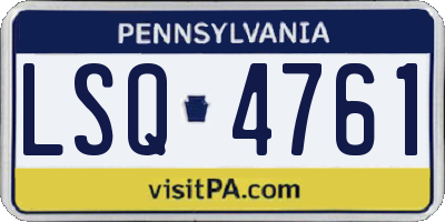 PA license plate LSQ4761