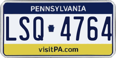 PA license plate LSQ4764