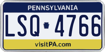 PA license plate LSQ4766