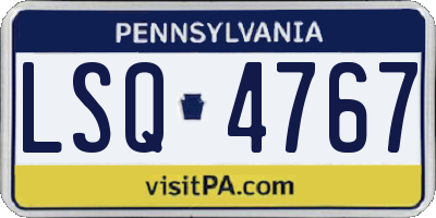 PA license plate LSQ4767