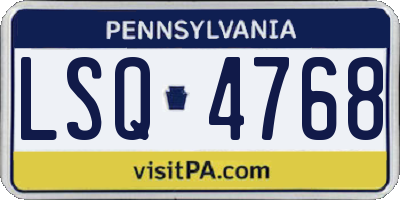 PA license plate LSQ4768