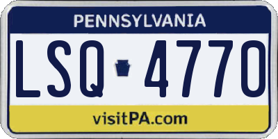 PA license plate LSQ4770