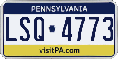 PA license plate LSQ4773