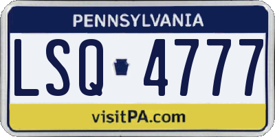 PA license plate LSQ4777