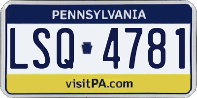 PA license plate LSQ4781