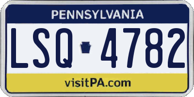 PA license plate LSQ4782