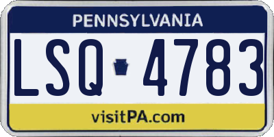 PA license plate LSQ4783