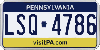 PA license plate LSQ4786