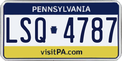 PA license plate LSQ4787
