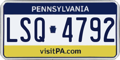 PA license plate LSQ4792