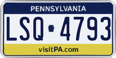PA license plate LSQ4793