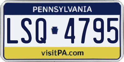 PA license plate LSQ4795