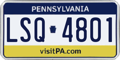 PA license plate LSQ4801