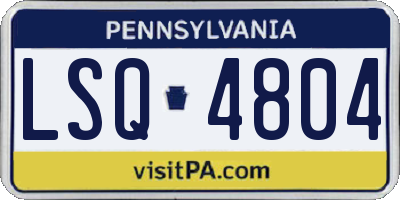 PA license plate LSQ4804