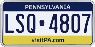 PA license plate LSQ4807